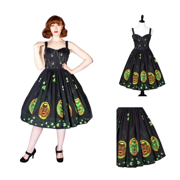 The Oblong Box Shop Dresses & Skirts - TOBS Swamp Creature Tiki Mug Sweetheart Dress